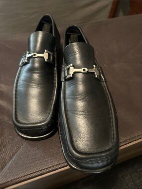 Gucci Black Leather Bit Loafers